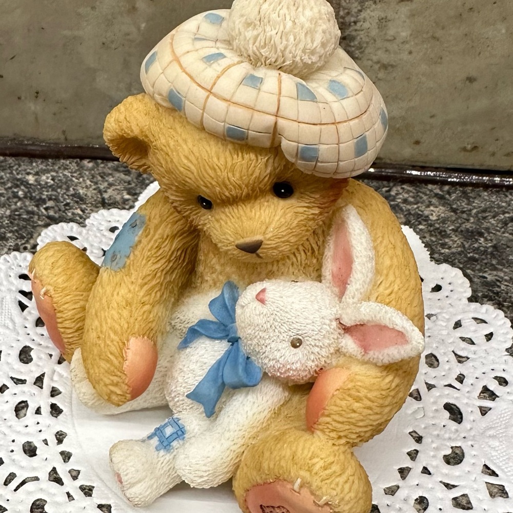 Cherished Teddies Junior Teddy Bear and Bunny Figurine
